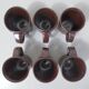 service à café en grès irisé tasses et sucrier vintage