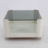1970s Italian Square Glass Coffee Table