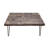 Rustic coffee table on pin legs