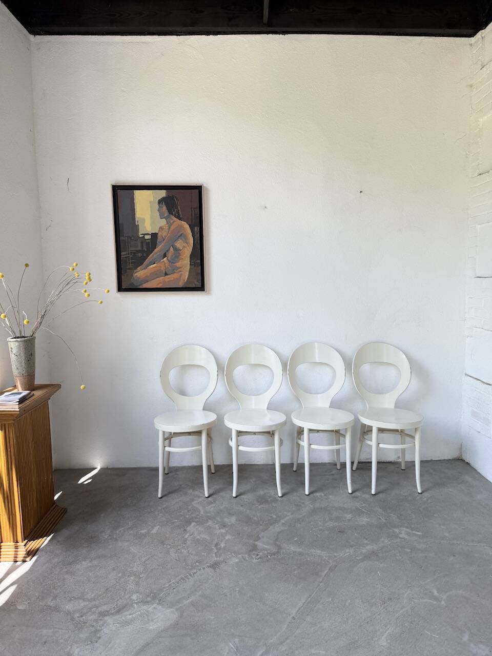 Set of 4 Baumann bistro chairs, Mouette model