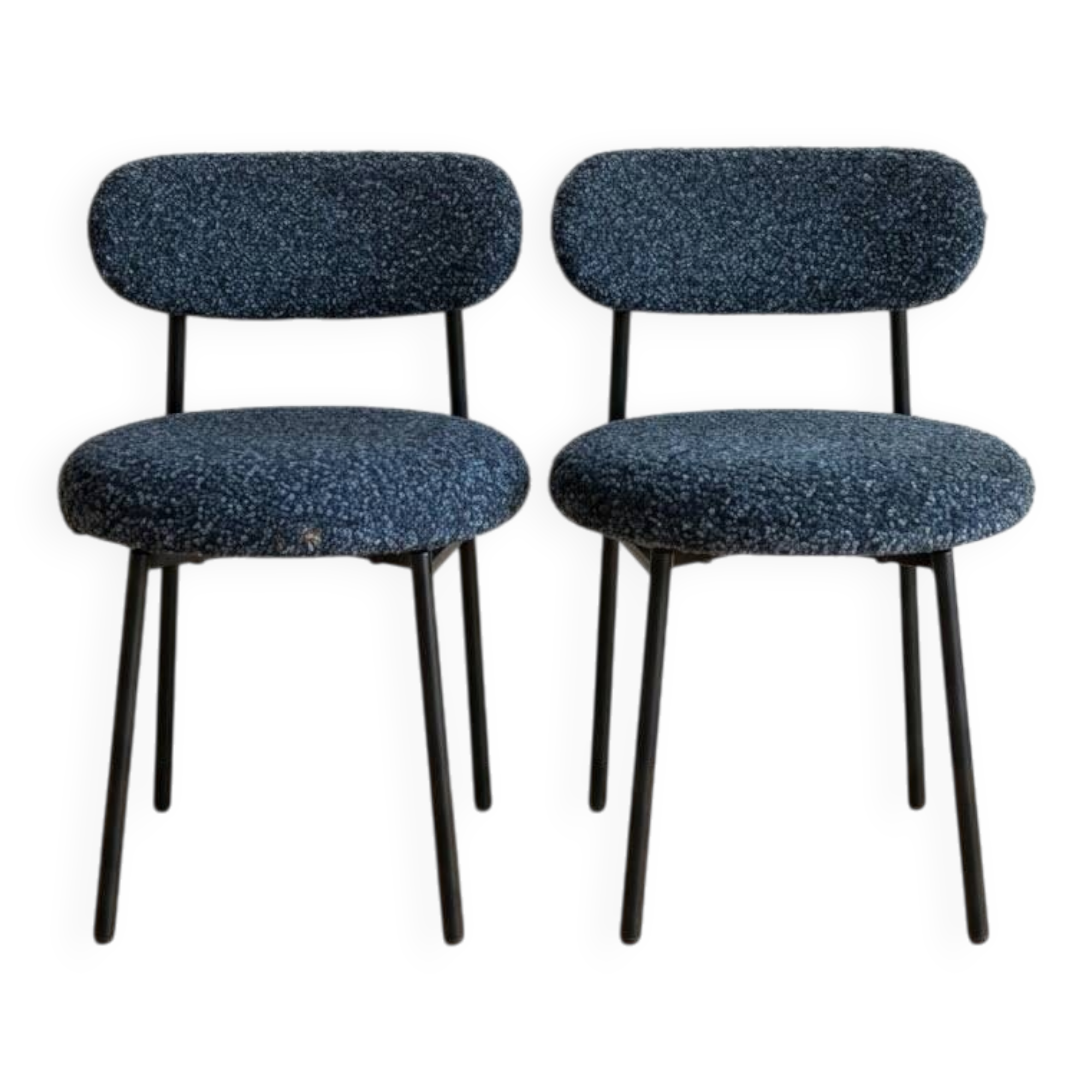 2 chaises NV Gallery bouclé bleu