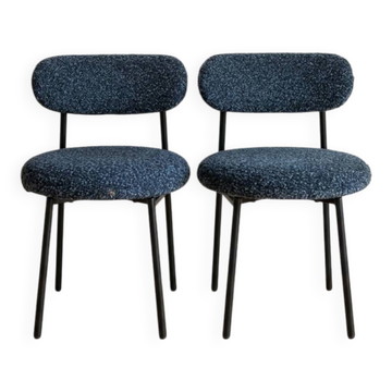 2 chaises NV Gallery bouclé bleu