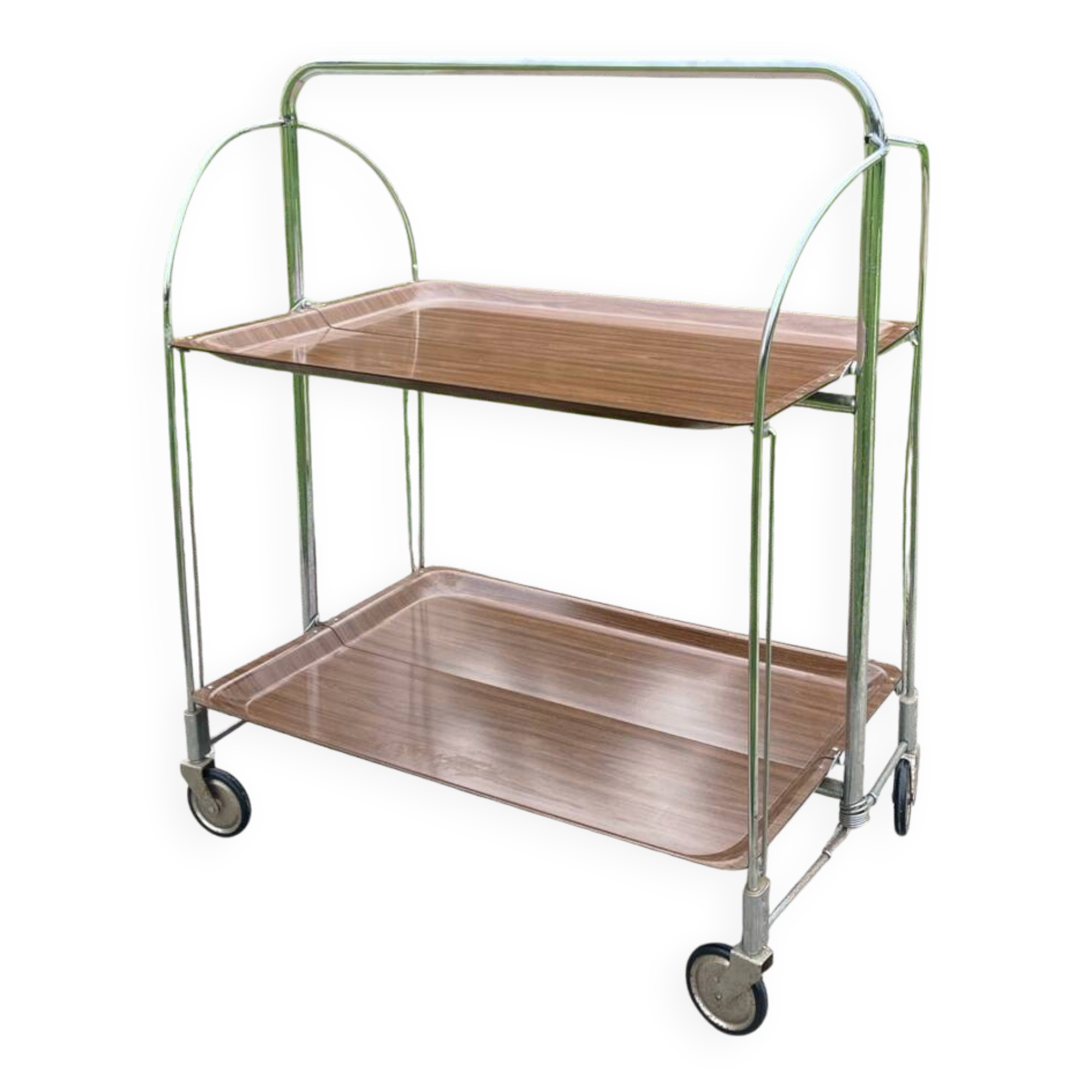 Folding Formica trolley/serving table