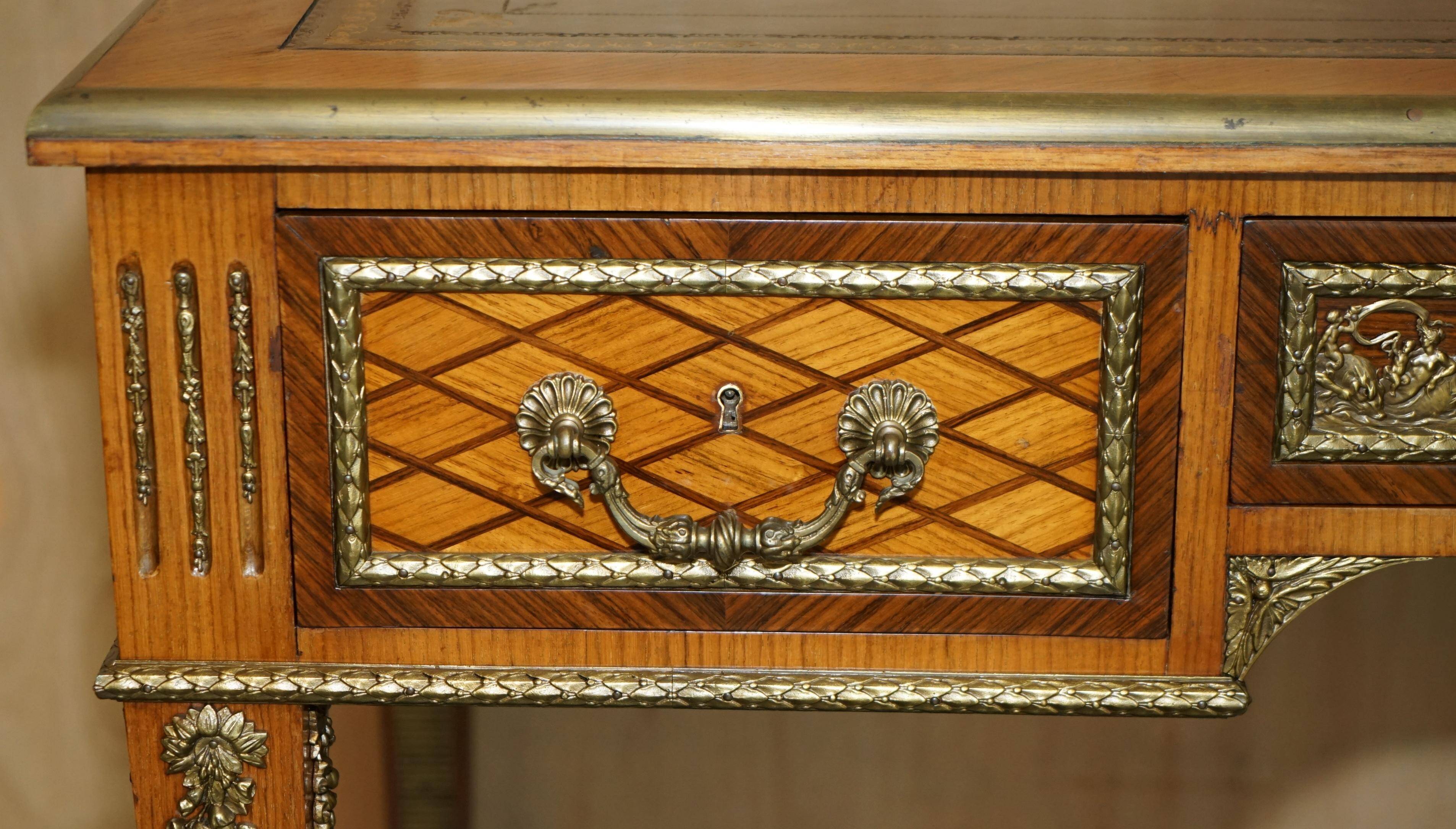 Restored Louis XVI Flat Desk Decorated with Ormolu Late 19th Century