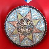 Dish in ridge Thun in polychrome enamels, Rdelweiss