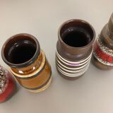 Set of four vintage pottery fat lava "242-22" vases made by Scheurich, Germany