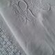 Large sheet 2places embroidered linen R C broad day