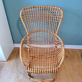 Rattan armchair by Tito Agnoli