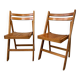 2x vintage wooden folding chairs – beech