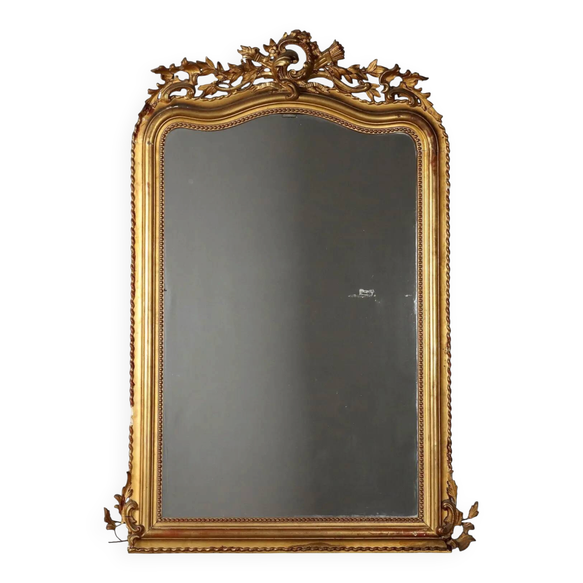 Eclectic antique mirror in gilded wood, Italy, 19th century