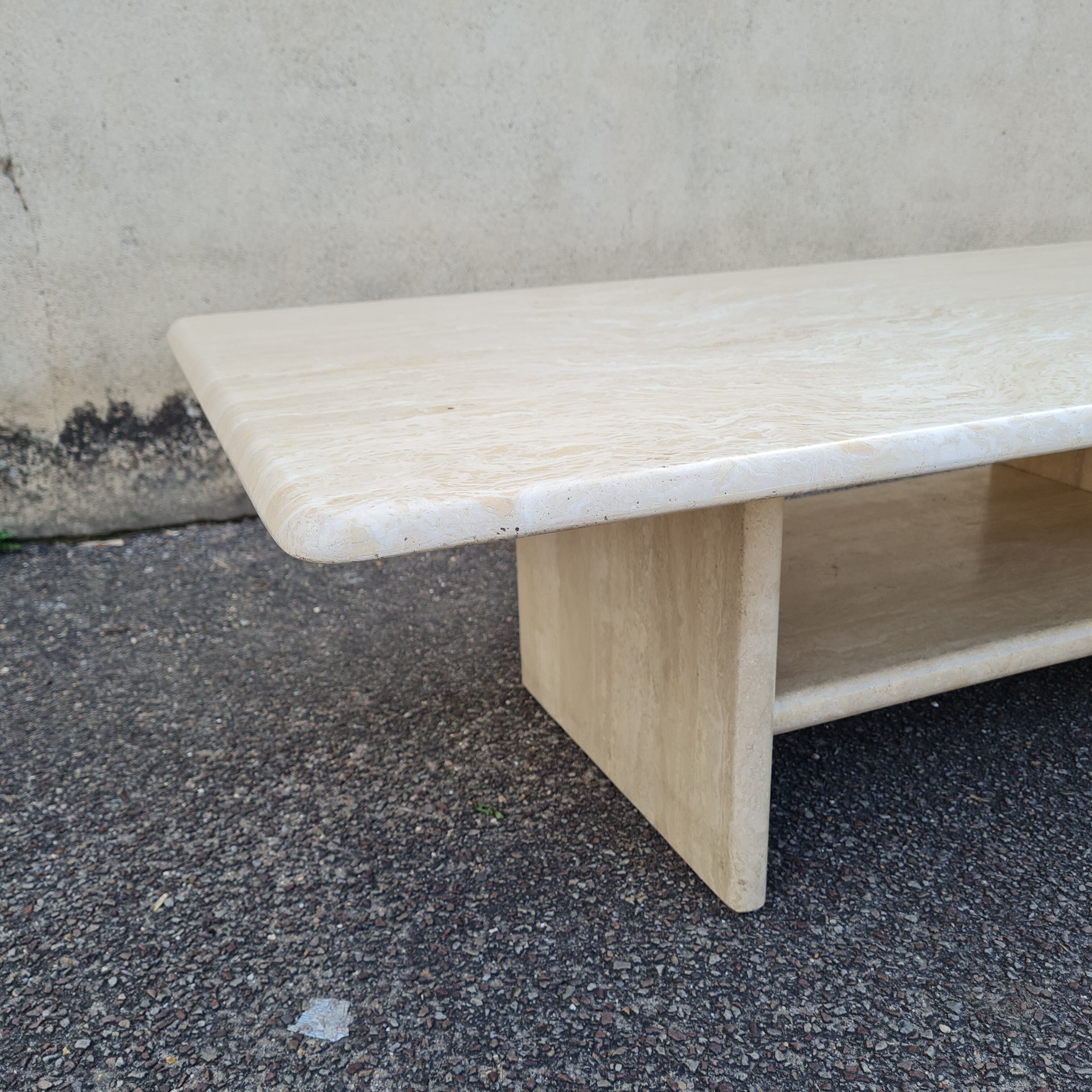 Travertine coffee table