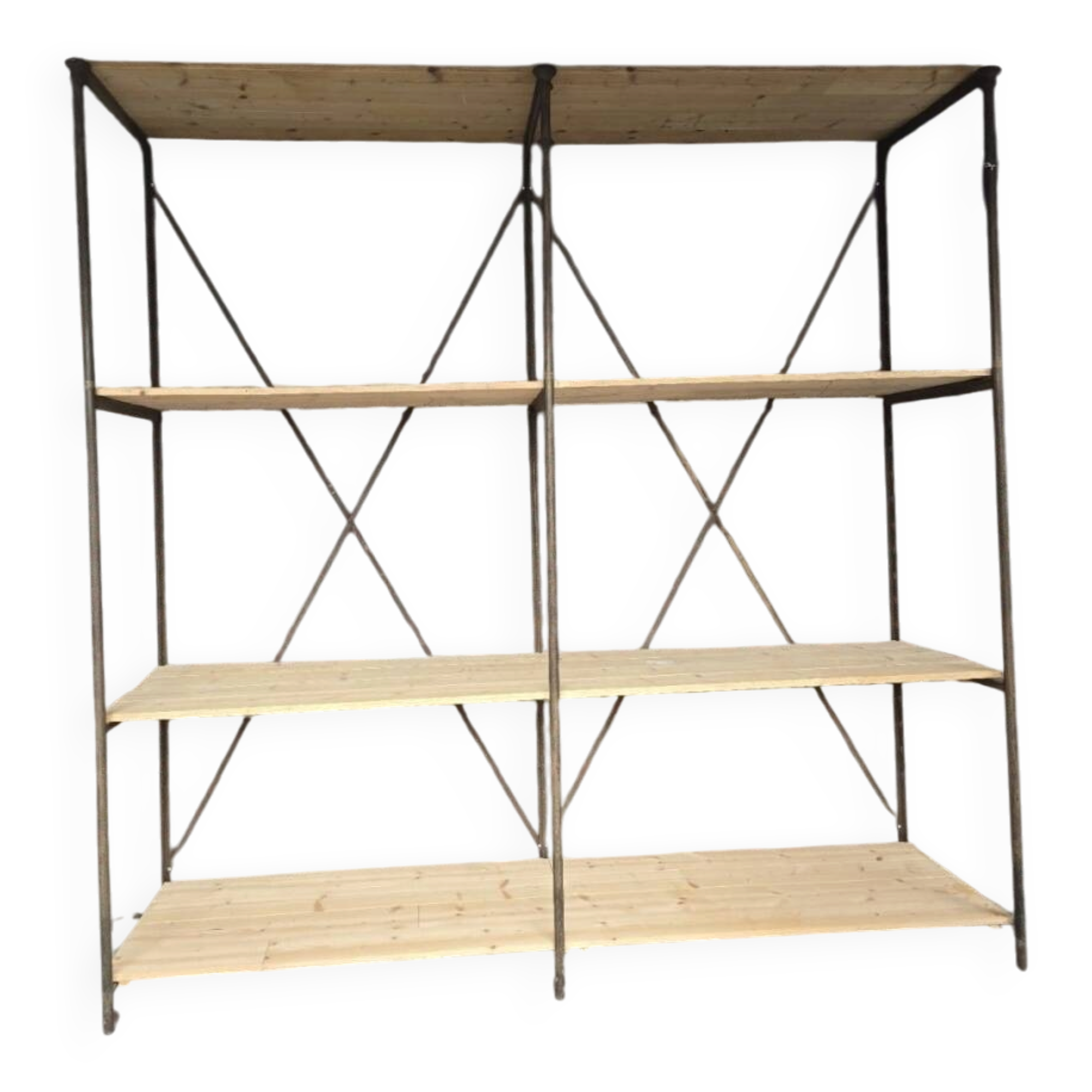 Shelf in iron and wood by Théodore SCHERF
