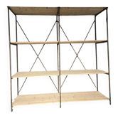 Shelf in iron and wood by Théodore SCHERF