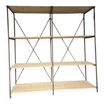 Shelf in iron and wood by Théodore SCHERF