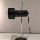 Adjustable lamp in black lacquered metal and chrome France 70s