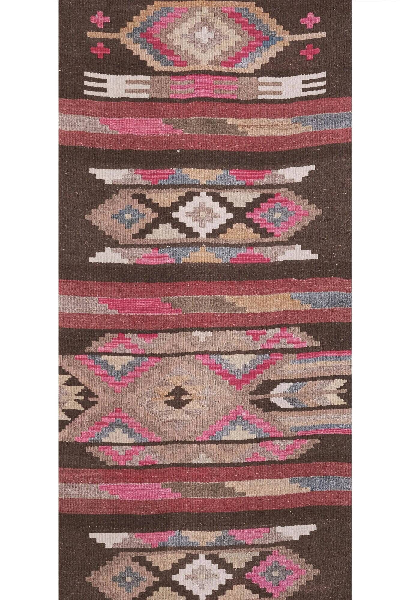Vintage Turkish hallway rug 75x625 cm