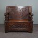 Entrance bench and decorated wooden table valve bench