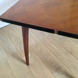 Table basse vintage bois pieds compas
