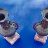 Cassolettes pair of vases candle holder regule bronze marble pendulum trim nineteenth n°1