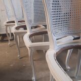 Lot de 4 chaises cannées relookées