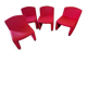 Arfa editor - Set of 4 red wool armchairs - 1980