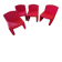 Arfa editor - Set of 4 red wool armchairs - 1980