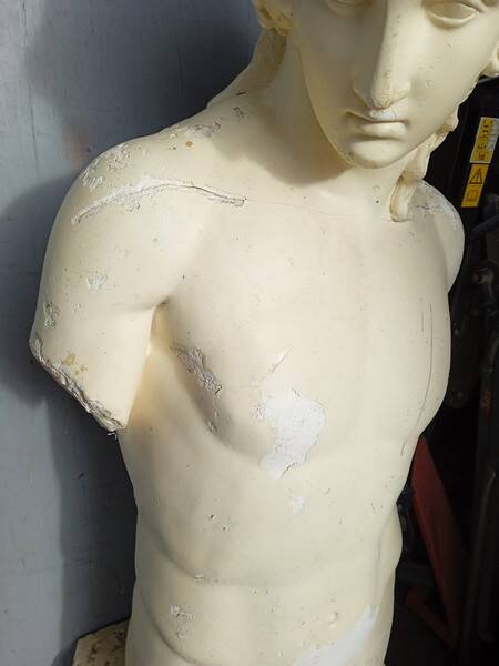 Adonis plaster bust 95cm ep 1950/60 man
