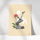 Print collage chandelle en fleur