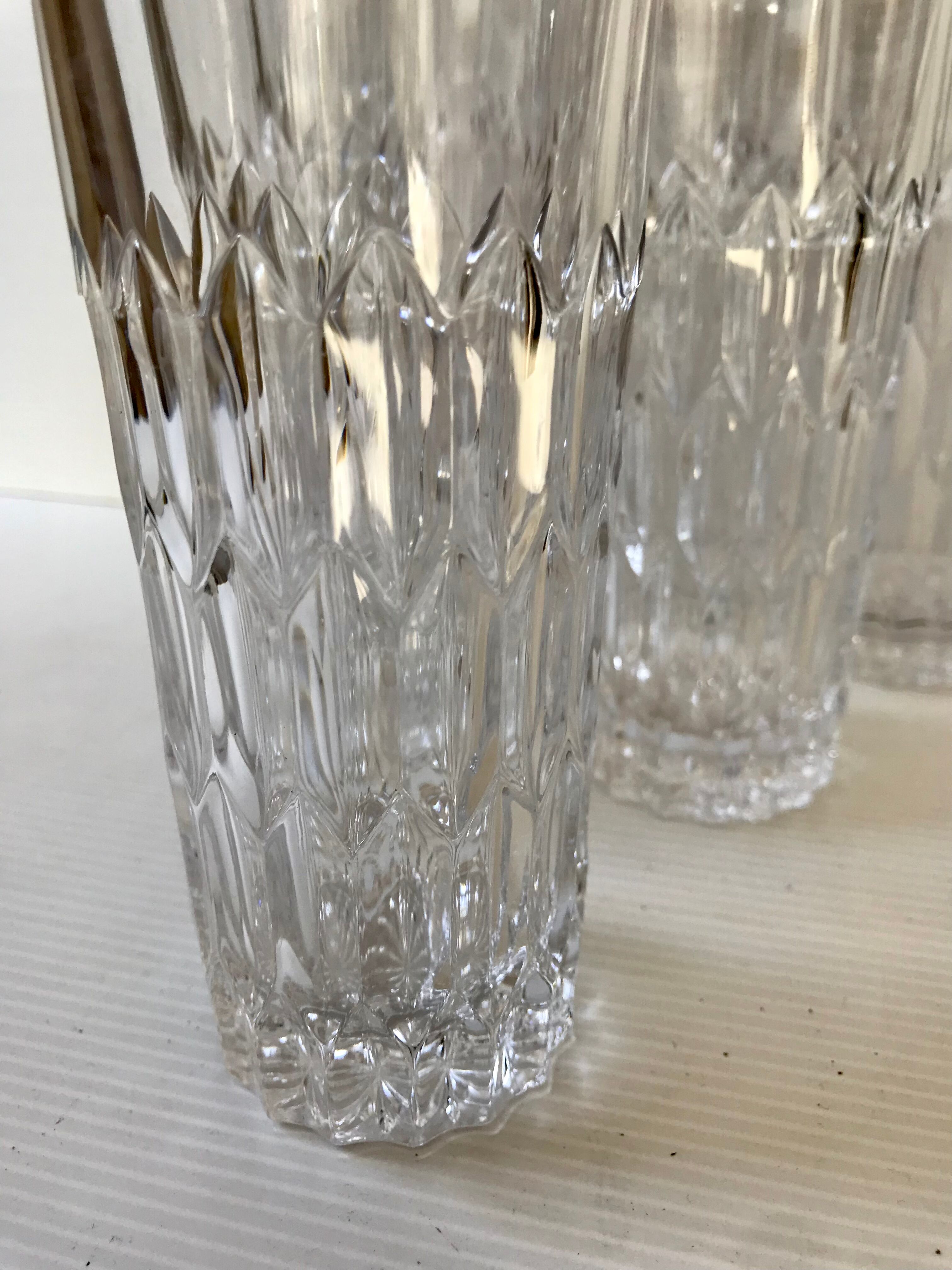 Six cut crystal glasses