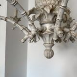 Large Hollywood Regency pineapple chandelier, 1980s