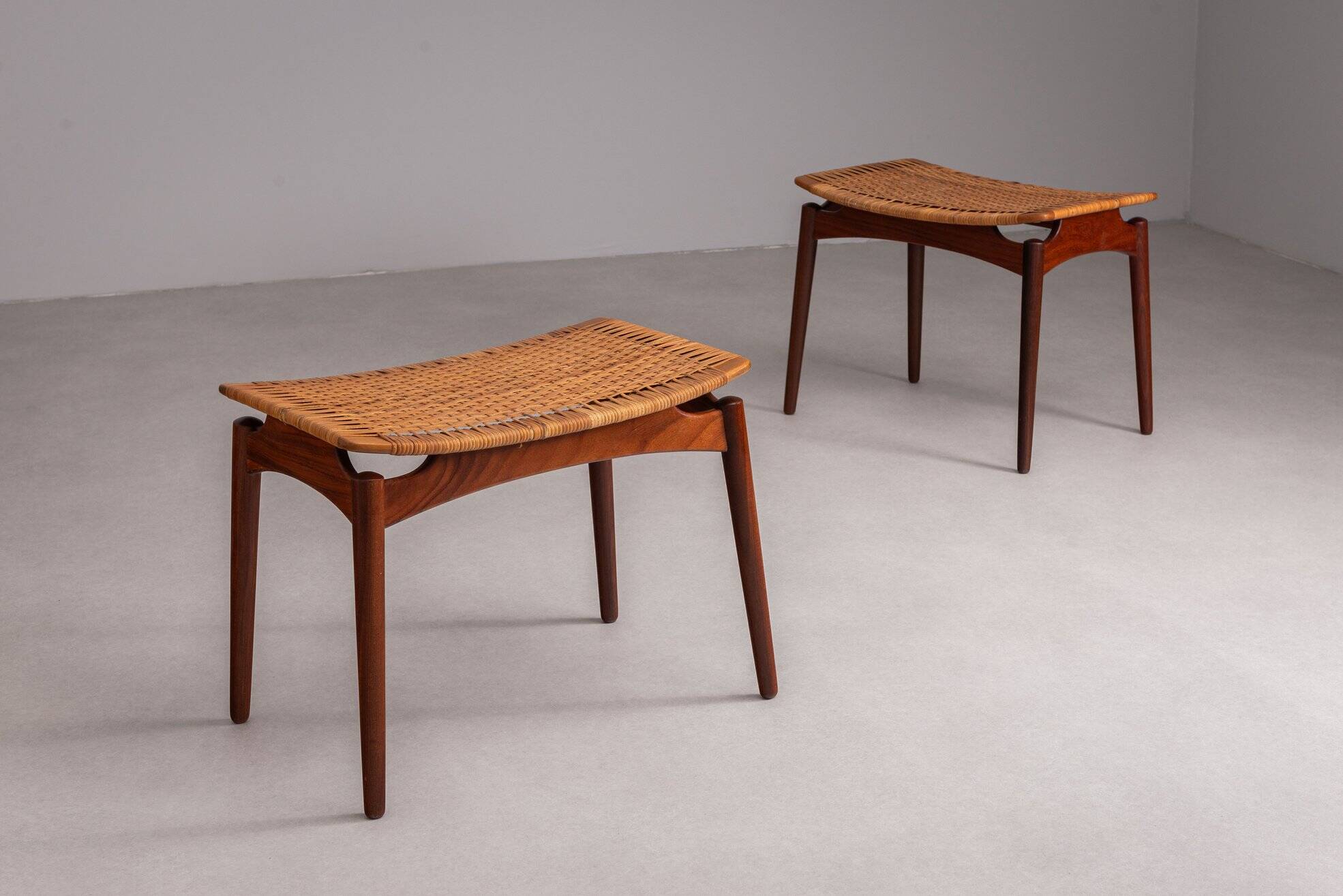 Paire de tabourets en teck de Sigfred Omann, Olholm Mobelfabrik, Danemark, 1960