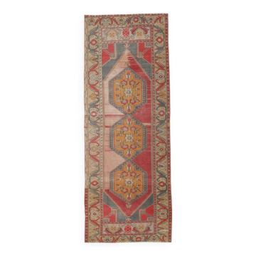 Tapis de couloir vintage persan classique rouge