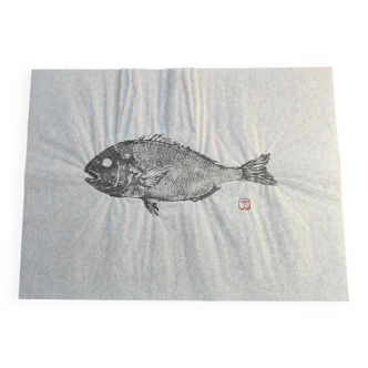 Print of a sea bream, original sea bream gyotaku