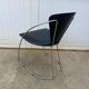 4 Linda armchairs by Arrben in black leather and chrome steel, 1980
