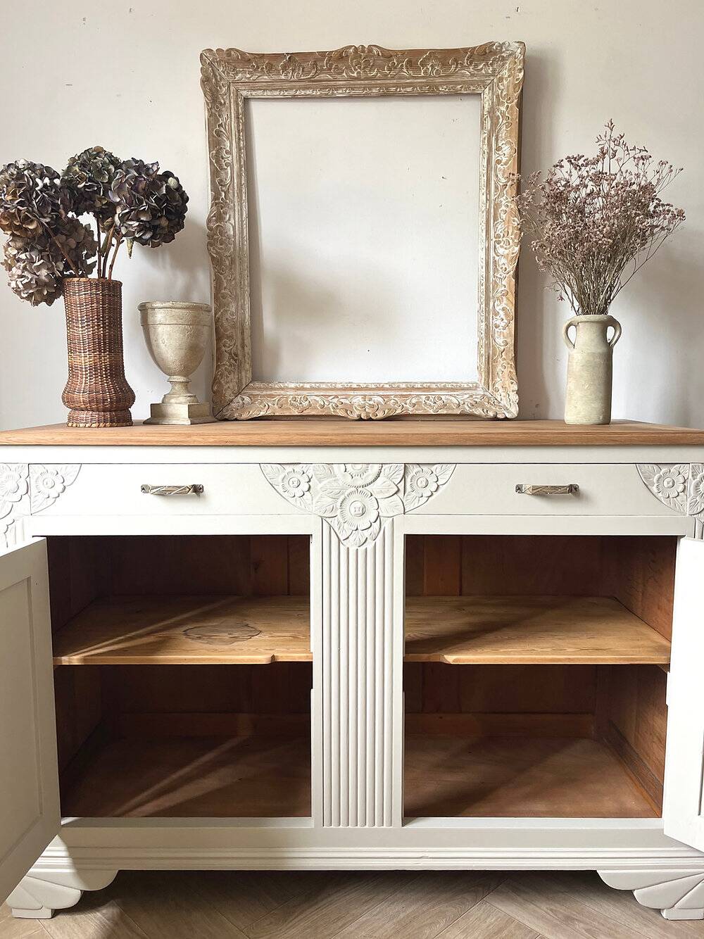 Large Art Deco buffet in grey oak