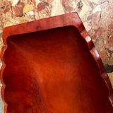 Vintage Red Carved Wooden Bowl / Pocket Dish - 41 / 25 / H 8 cm