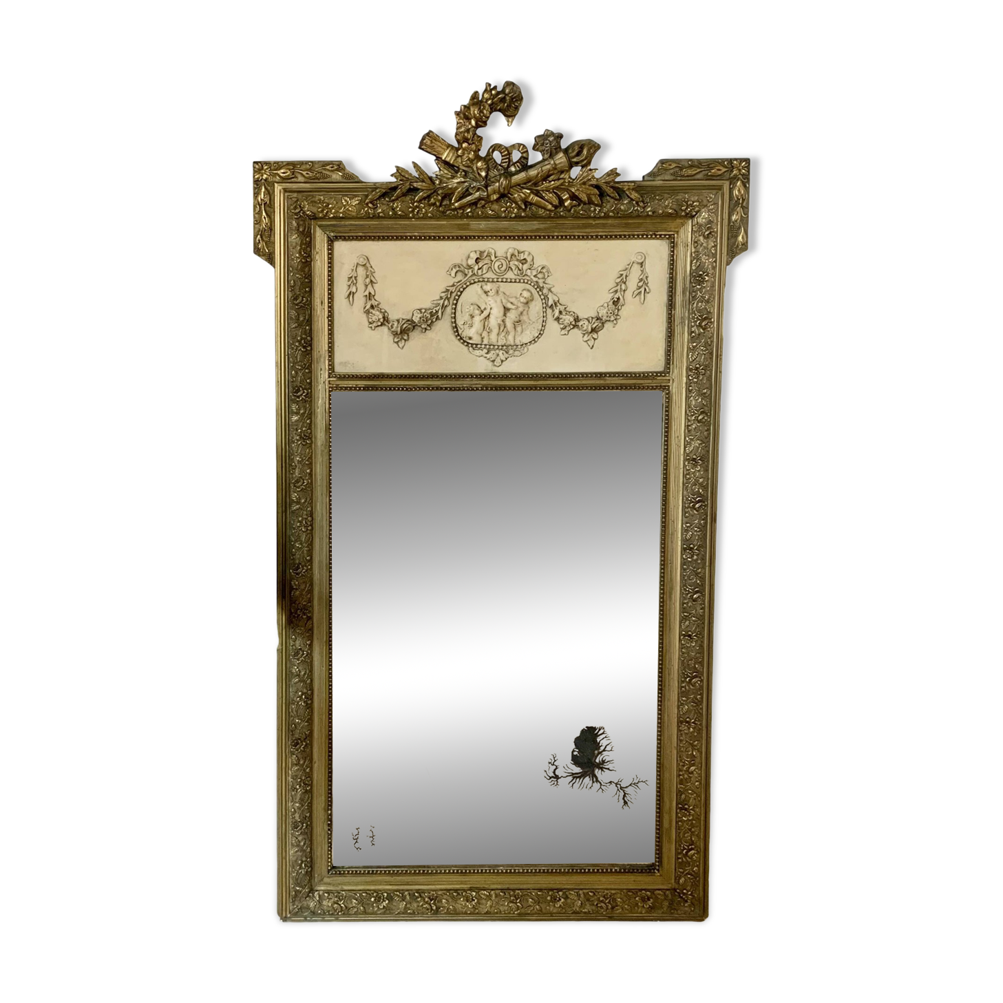 Gilded trumeau fireplace mirror