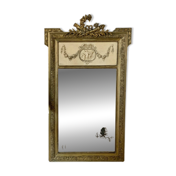 Miroir cheminée doré trumeau