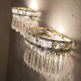 Classic crystal sconces. France, 1950s