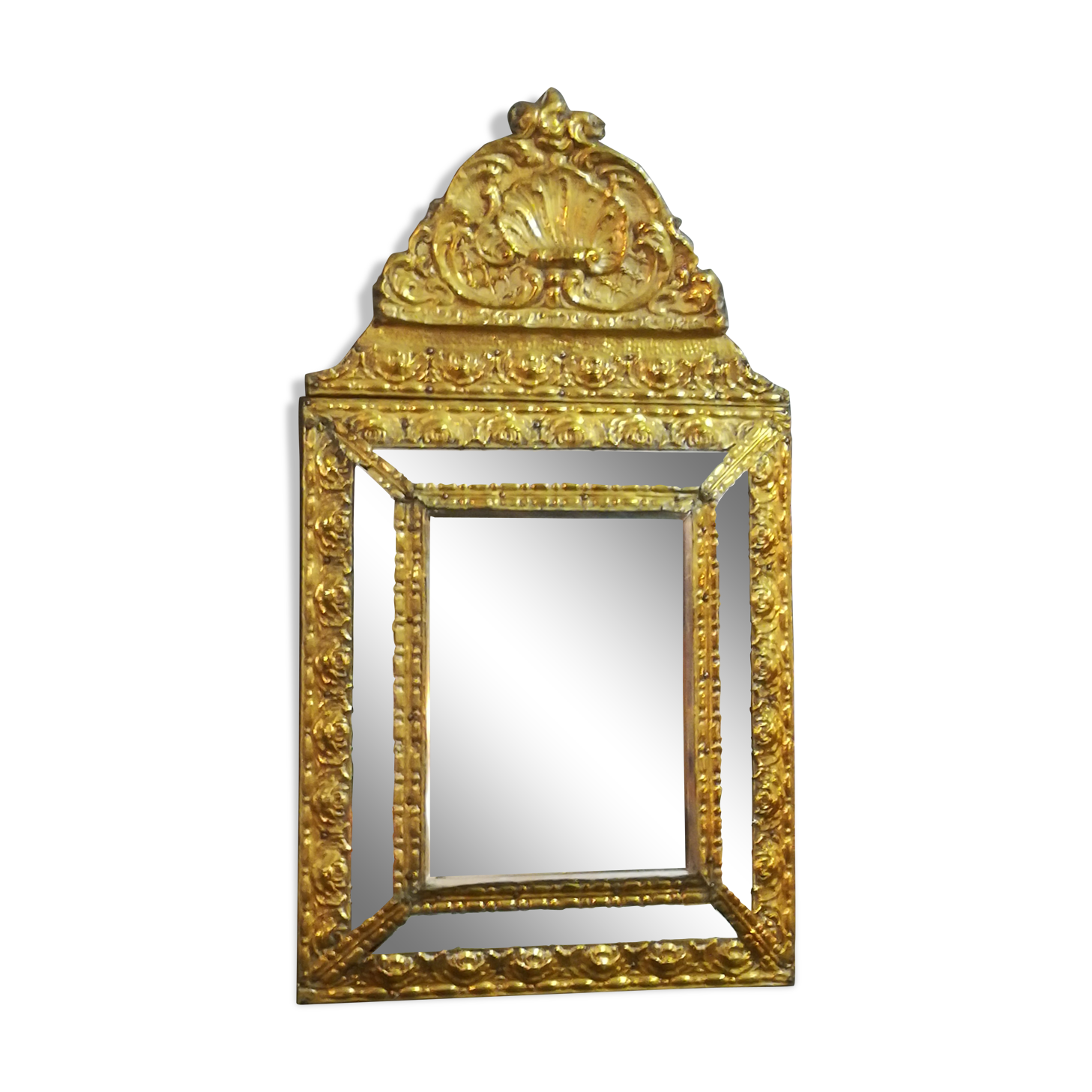 Napoleon III gold copper windshield mirror - 58x38cm