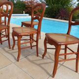6 louis Philippe style chairs in solid wood merisier