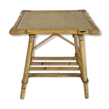 60's vintage rattan side table