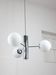 Vintage Italian Chrome and Opaline Chandelier