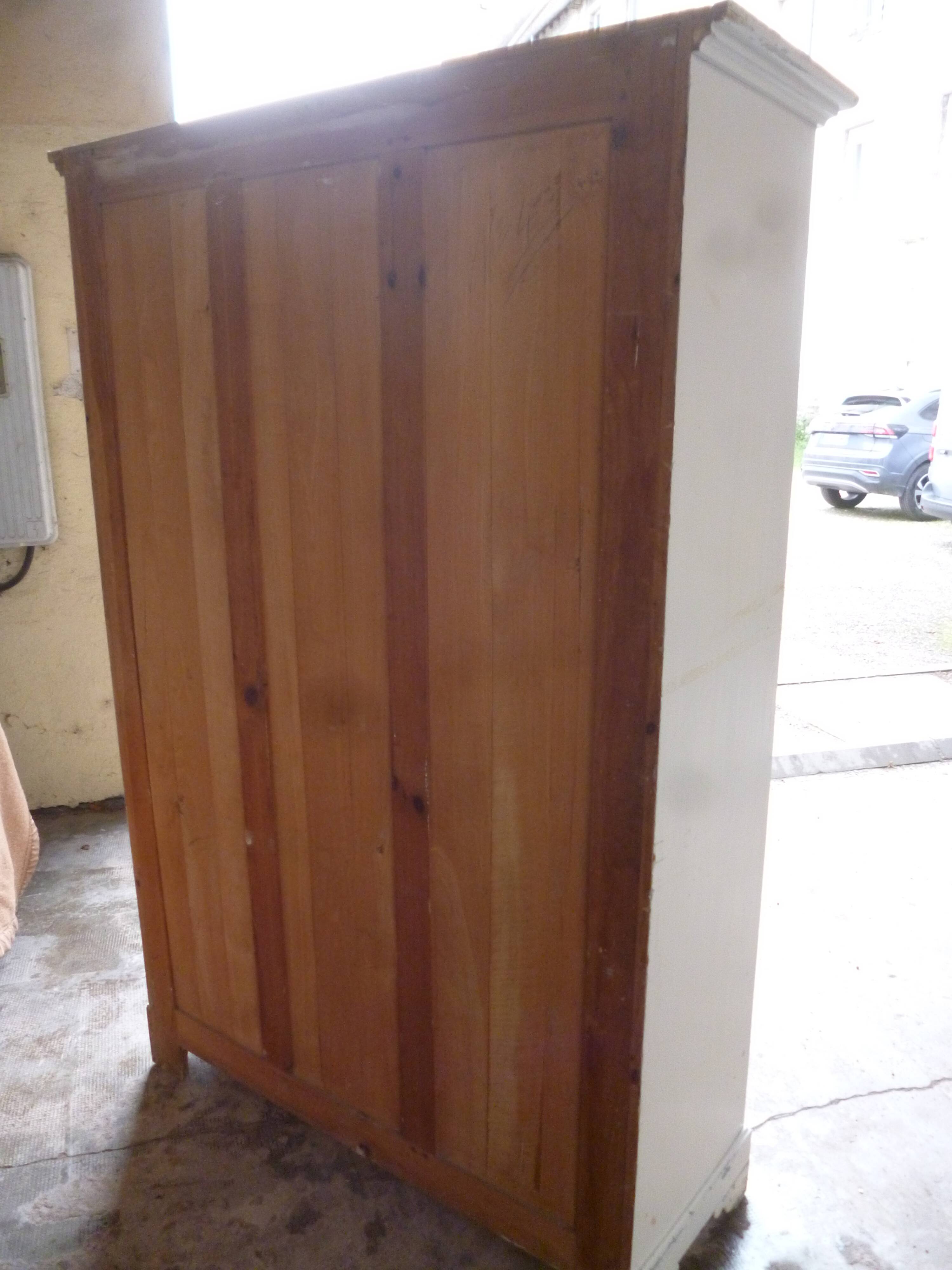 Old white patina workshop cabinet