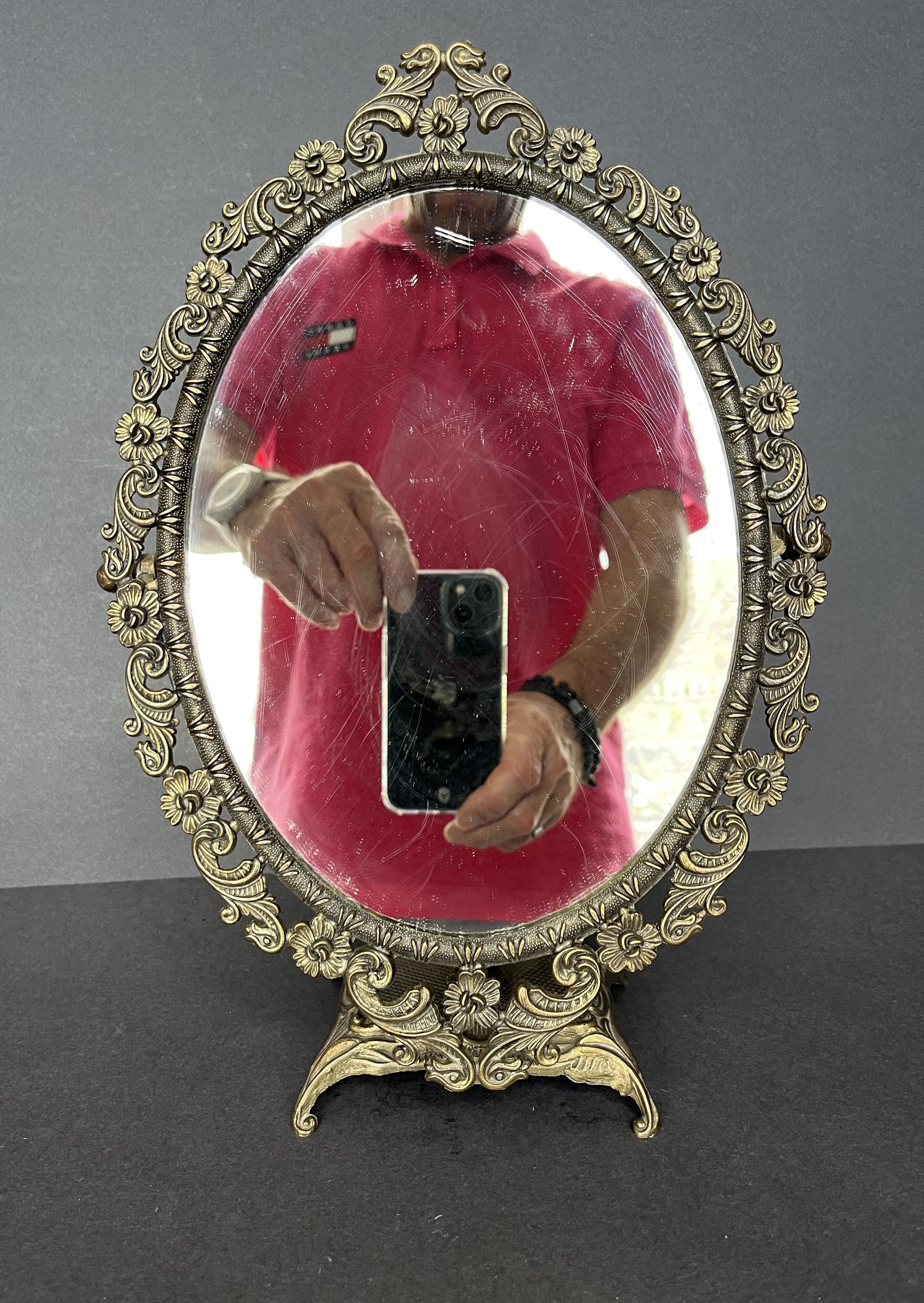 Bronze table mirror 22X34cm