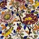Large Gien earthenware dessert dish with Peonies decor