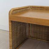 Set of two Italian rattan  nitgh stands 1950s