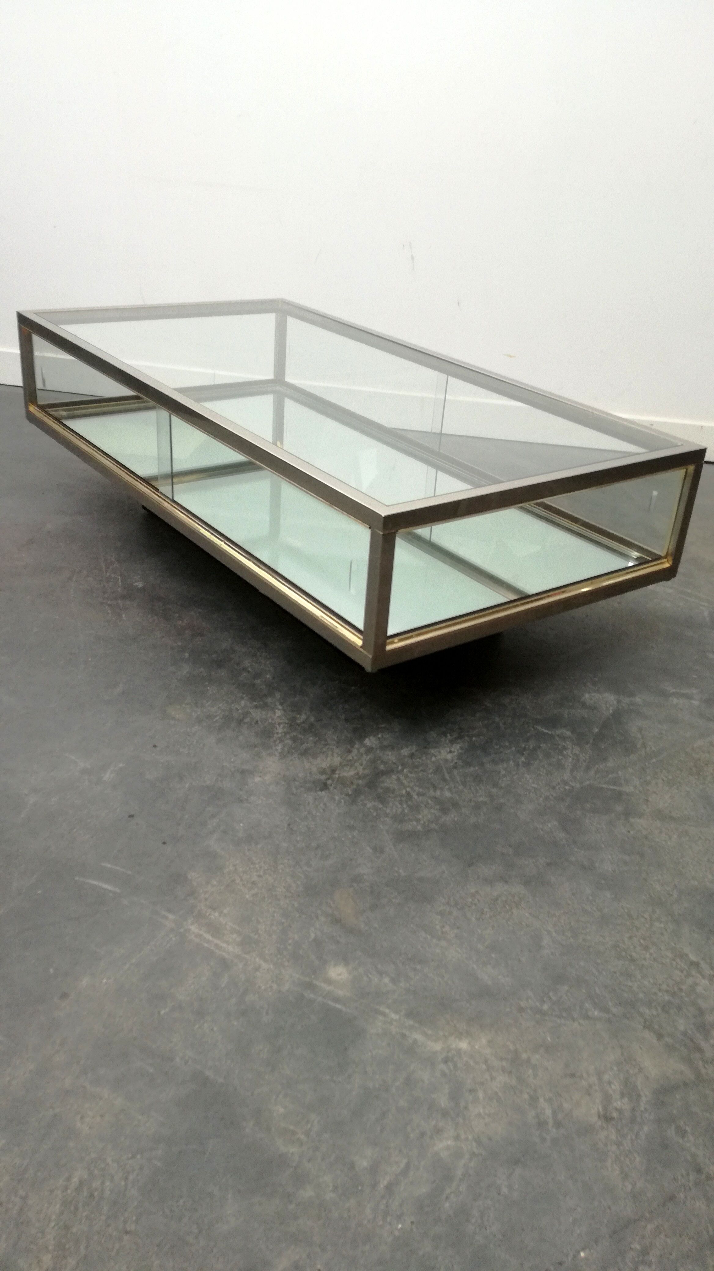 1970 chrome showcase coffee table
