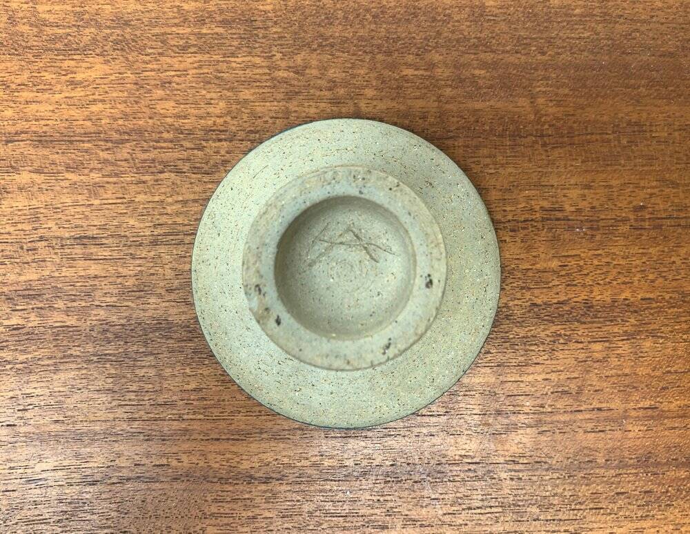 Danish ceramic candlestick from the mid-century by Herman A. Kähler for Hak, 1960s.