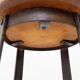 Pair of brutalist bar stools in oak and wrought iron, 1960s